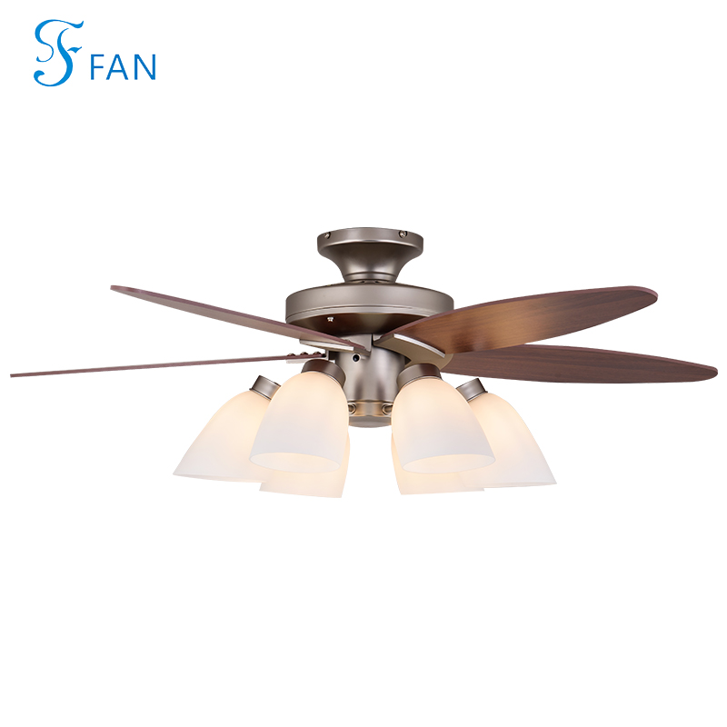 Brushed Nickel Ceiling Fan with Light – 5 Blades for Living Rooms & Bedrooms