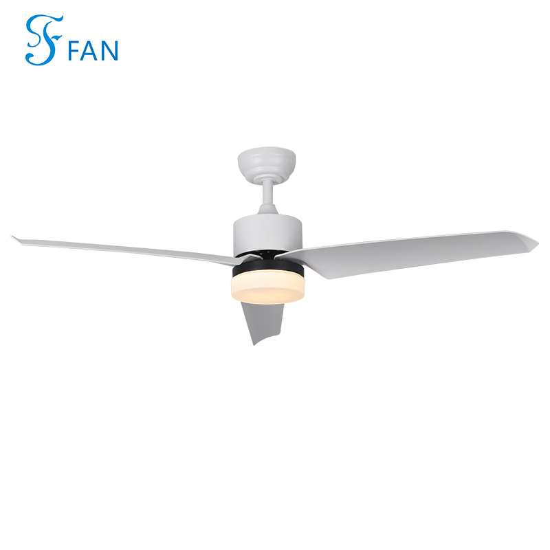 Contemporary White Ceiling Fan with Light Fixture, Sleek & Space-Saving