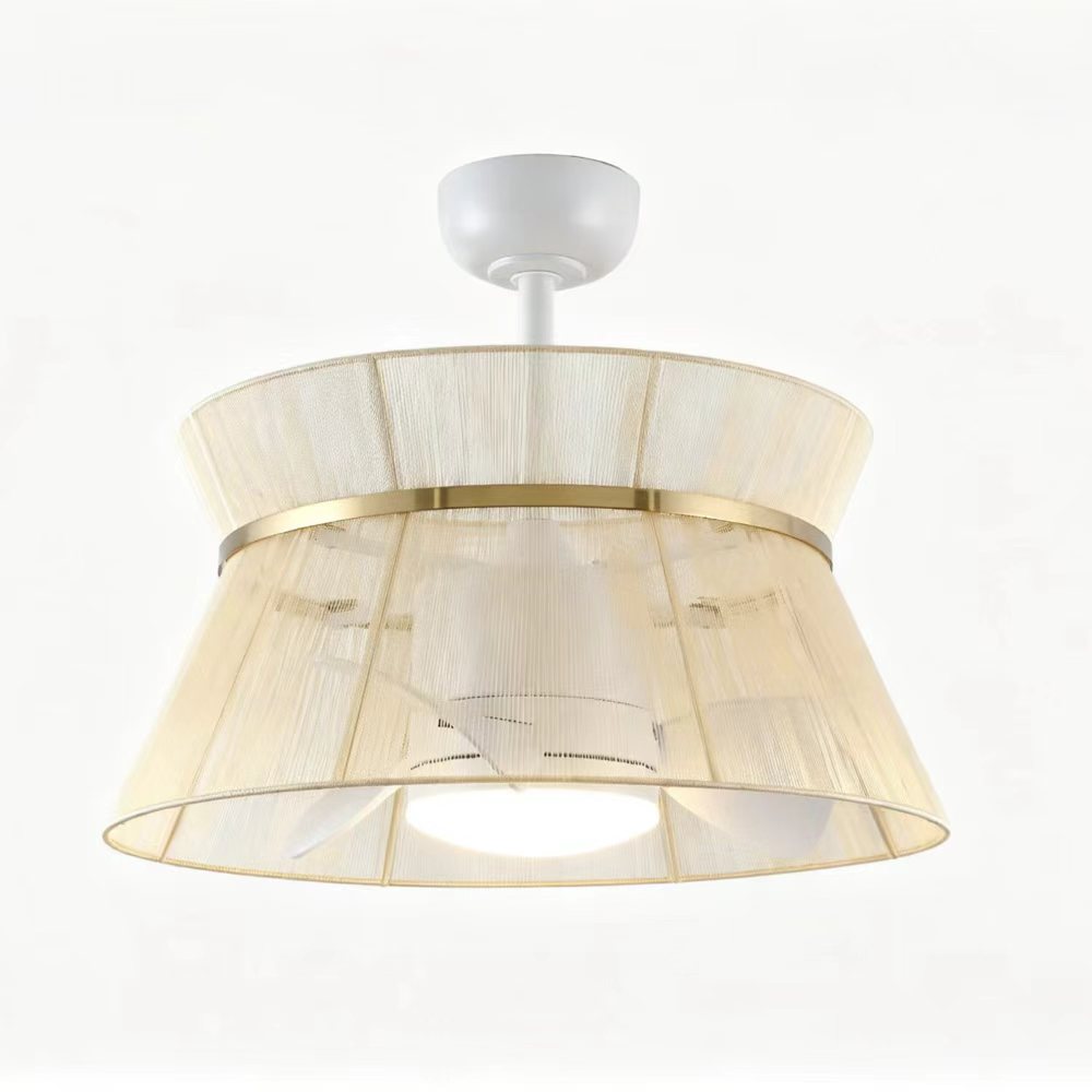 Caged led ceiling fan with 24w led light
