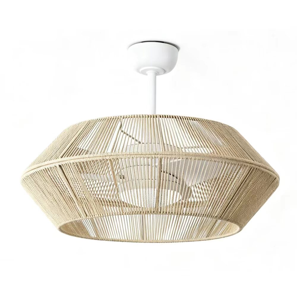 caged led ceiling fan with 24w led light and remote control