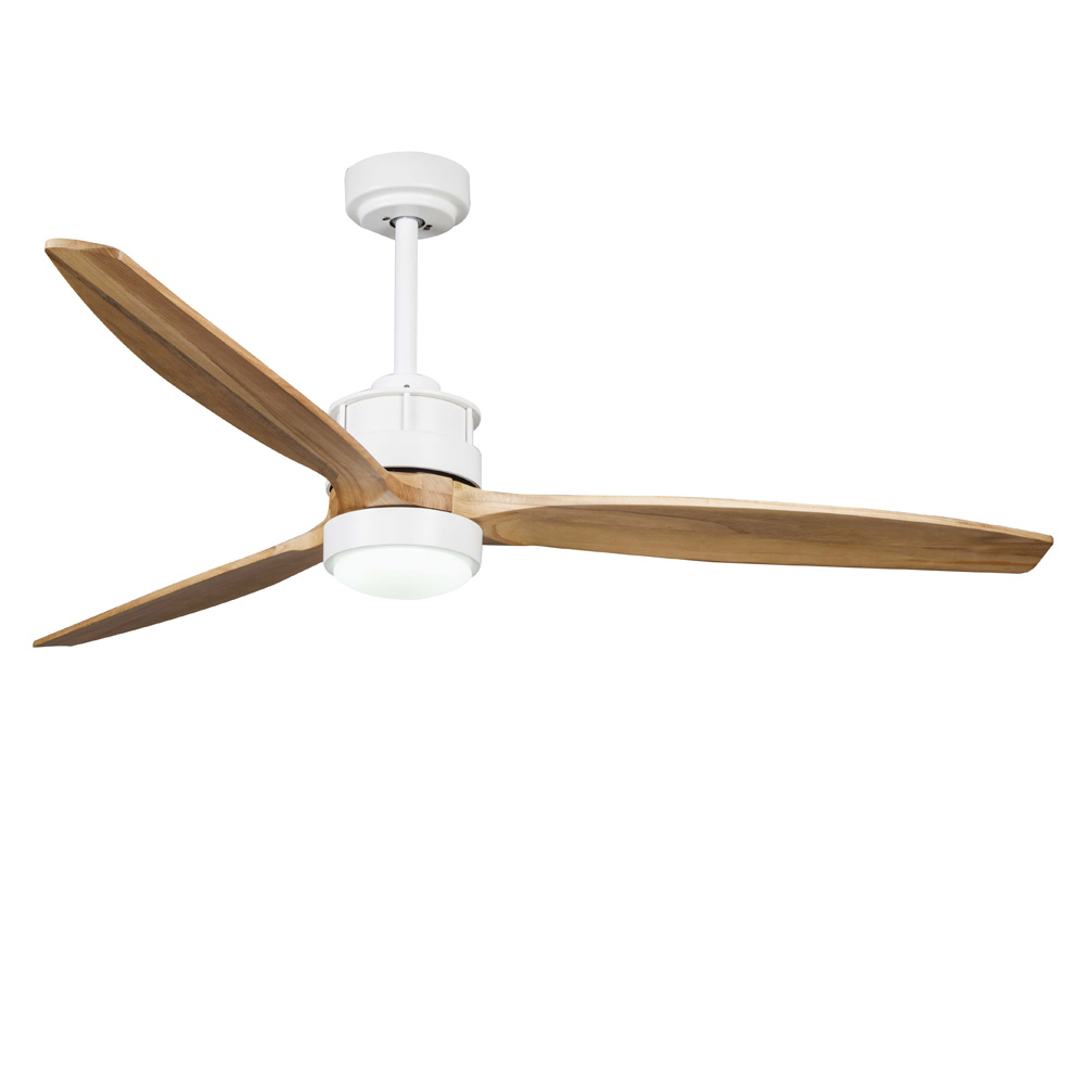 Wooden blade ceiling fan white